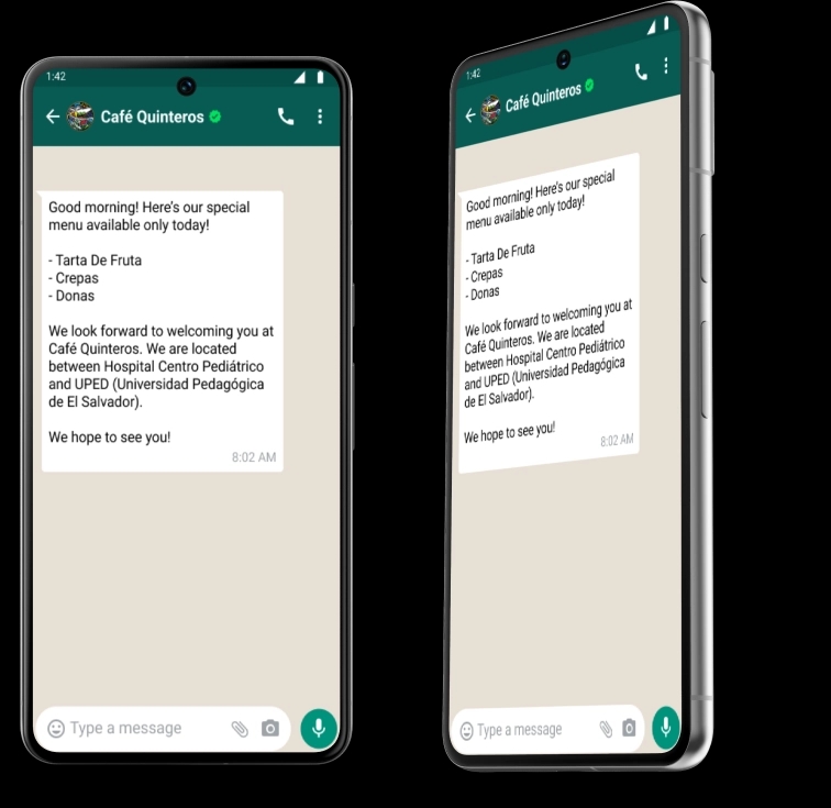 WhatsApp interface sampling a message that you can get when you join their Whatsapp community
